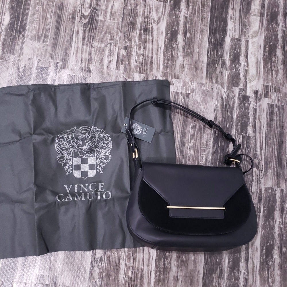 ⭐Vince Camuto Suede Leather Shoulder Bag Black